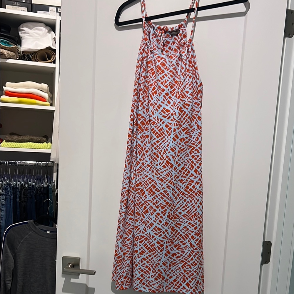 Red and White Patterned Dress